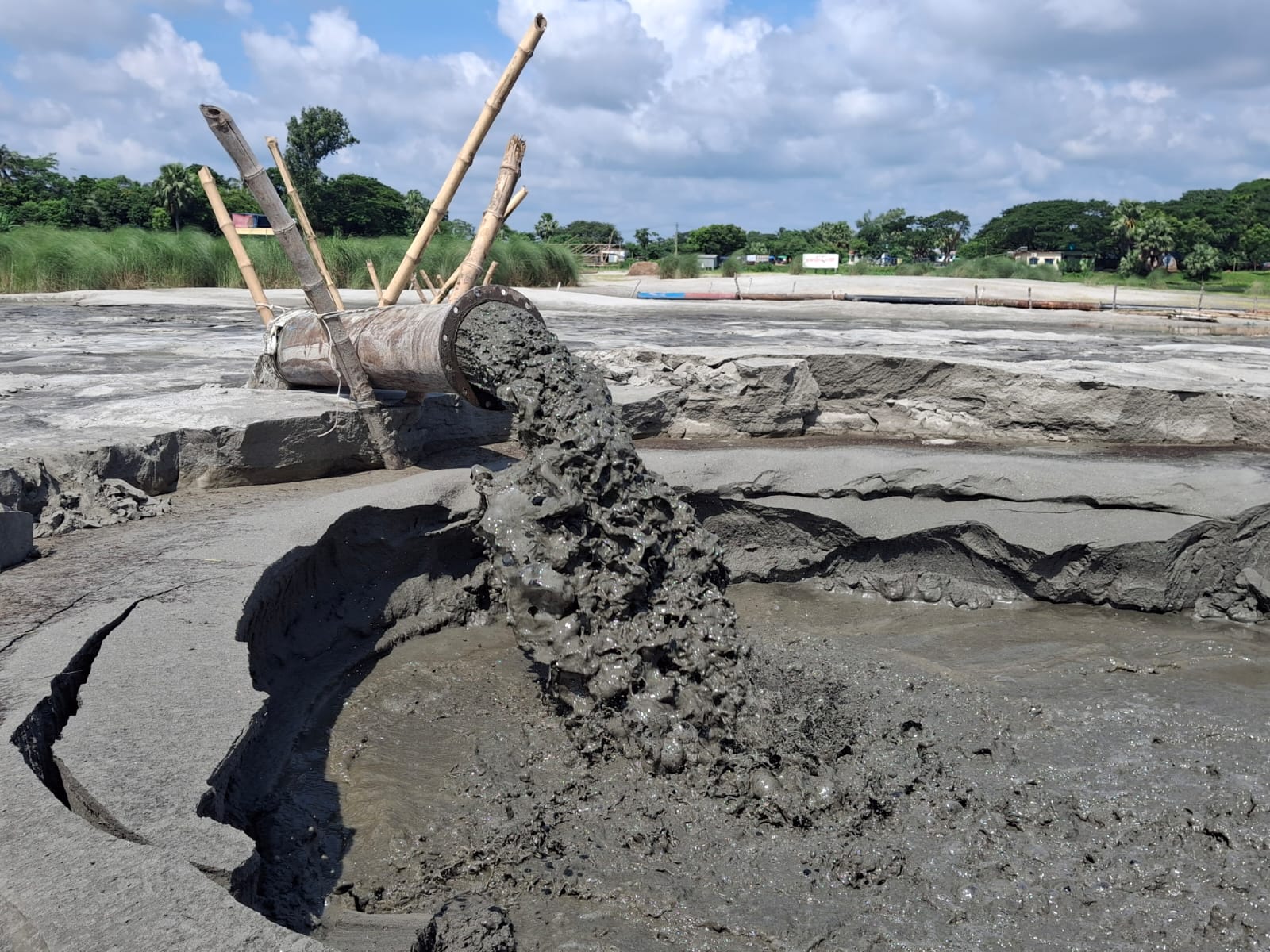 Sand Filling Progress